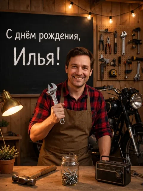 Выбрать дизайн «Гараж с верстаком и лампой»