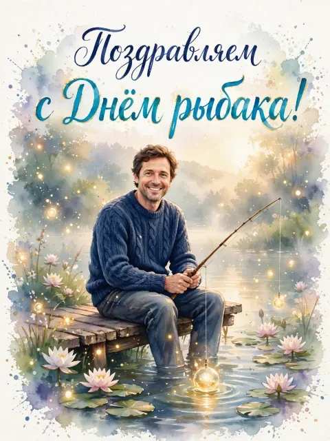 Пример открытки в дизайне «Акварельная утренняя тишина»