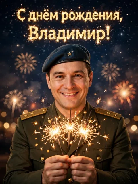 Выбрать дизайн «Солдат с бенгальскими огнями»
