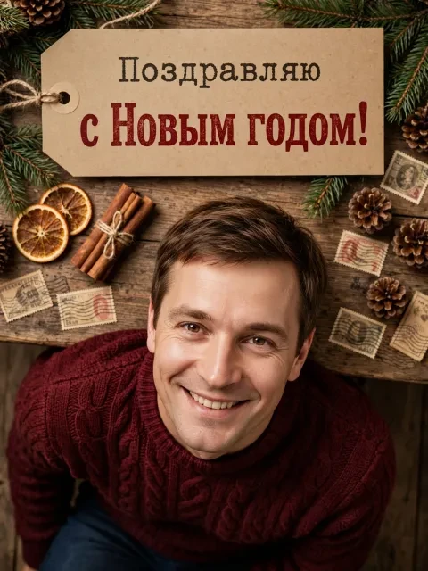 Выбрать дизайн «Винтажная праздничная бандероль»