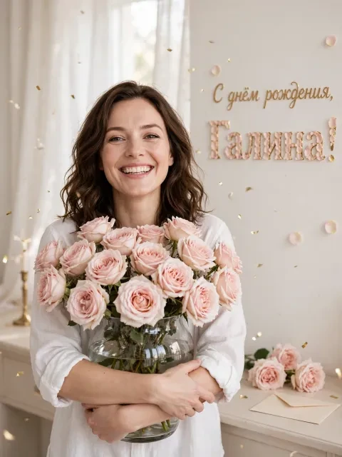 Выбрать дизайн «Розы в вазе»