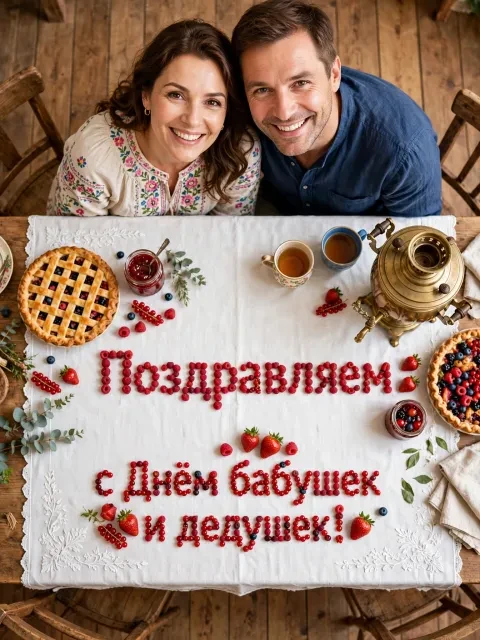 Выбрать дизайн «Праздничный стол сверху»