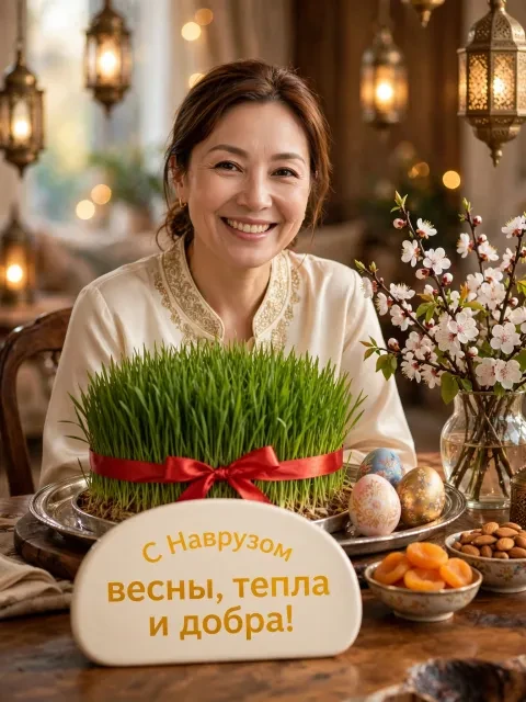 В примере на открытке напечатаны поздравление и имя.
