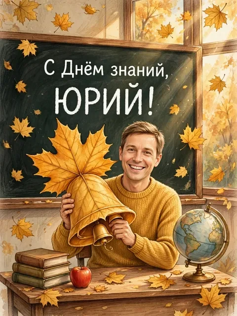Пример открытки в дизайне «Колокольчик из клёна»