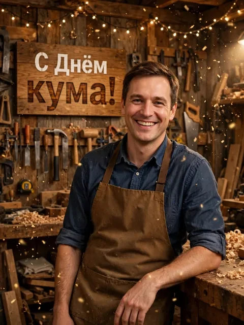 Пример открытки в дизайне «Мастерская крафта»