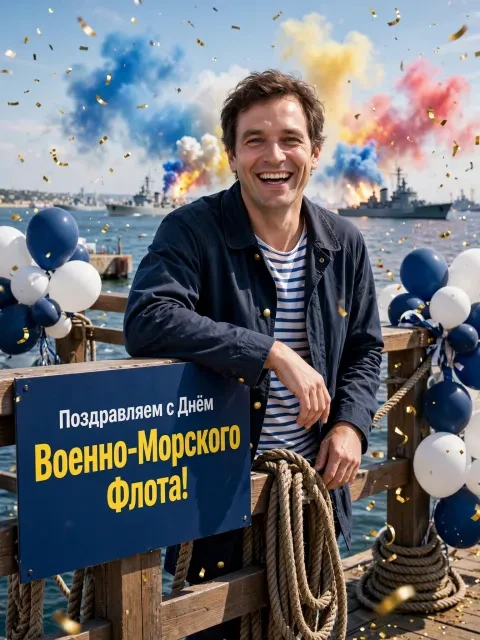 Выбрать дизайн «Праздничный причал с Андреевскими лентами»