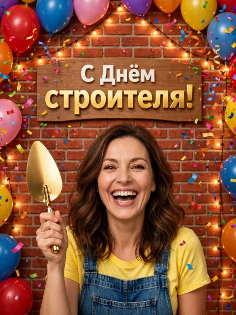 Пример открытки в дизайне «Золотой мастерок»