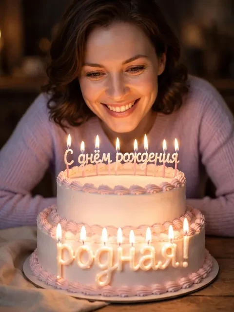 Выбрать дизайн «Свеча и торт»