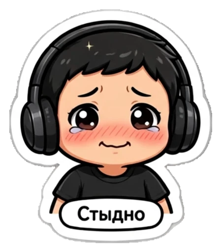 Стикер из фото: Геймер краснеет — набор «Аниме» для Telegram