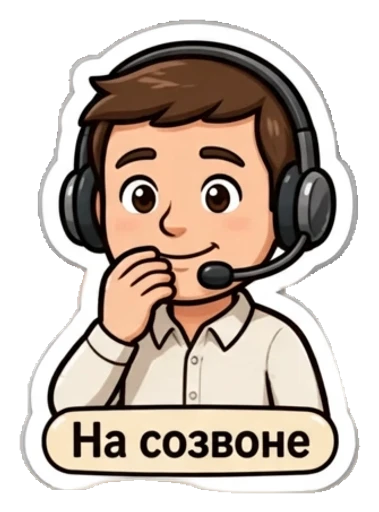 Стикер из фото: В рубашке на созвоне — набор «Работа» для Telegram