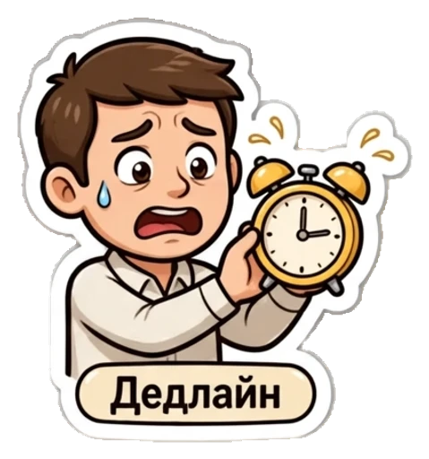 Стикер из фото: В рубашке горит дедлайн — набор «Работа» для Telegram