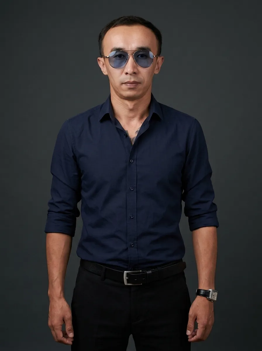 AI-фотосессия «Studio Portrait in Blue and Black»
