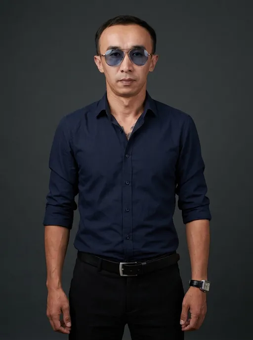 AI-фотосессия «Studio Portrait in Blue and Black»