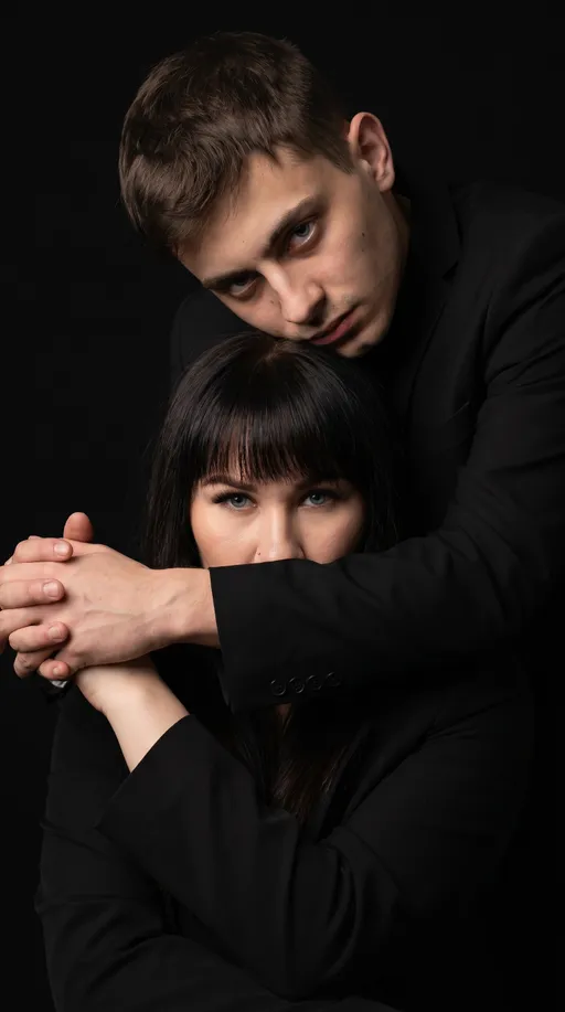 парная AI-фотосессия «Low-Key Intimate Layered Portrait»