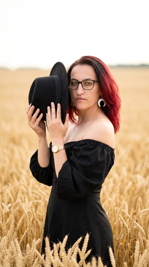 AI-фотосессия «ELEGANT WHEAT FIELD FASHION PORTRAIT»