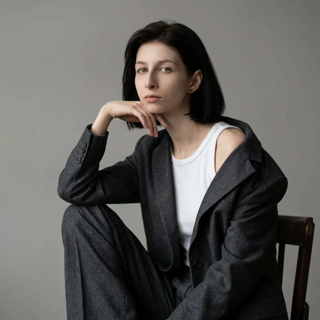 AI-фотосессия «Minimalist Editorial Studio Portrait»