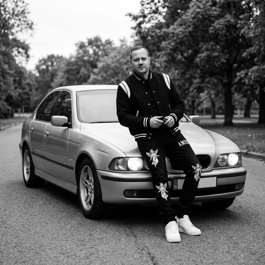 AI-фотосессия «Streetwear Portrait on a Classic Sedan»
