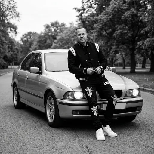 AI-фотосессия «Streetwear Portrait on a Classic Sedan»