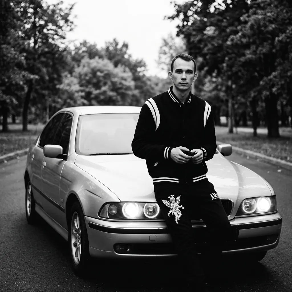 AI-фотосессия «Streetwear Portrait on a Classic Sedan»