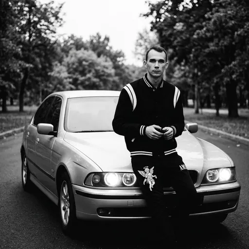 AI-фотосессия «Streetwear Portrait on a Classic Sedan»