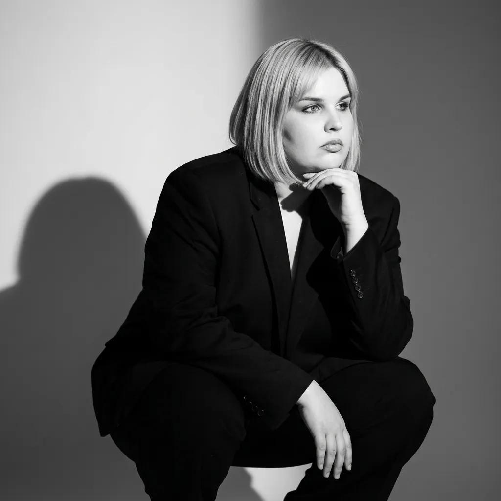AI-фотосессия «High-Contrast Minimalist Studio Portrait»