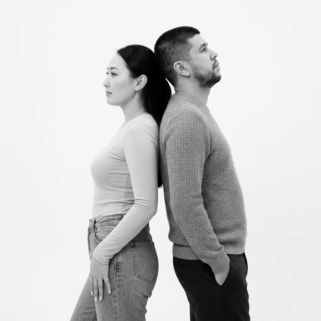 парная AI-фотосессия «Back-to-Back Studio Portrait»