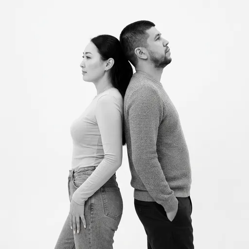 парная AI-фотосессия «Back-to-Back Studio Portrait»