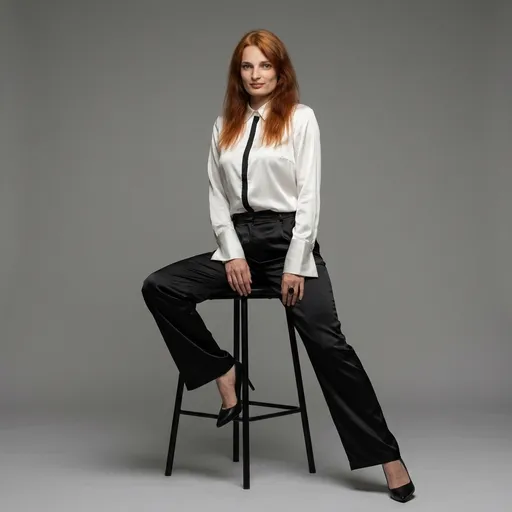 AI-фотосессия «Minimalist Executive Portrait in Satin and Monochrome»