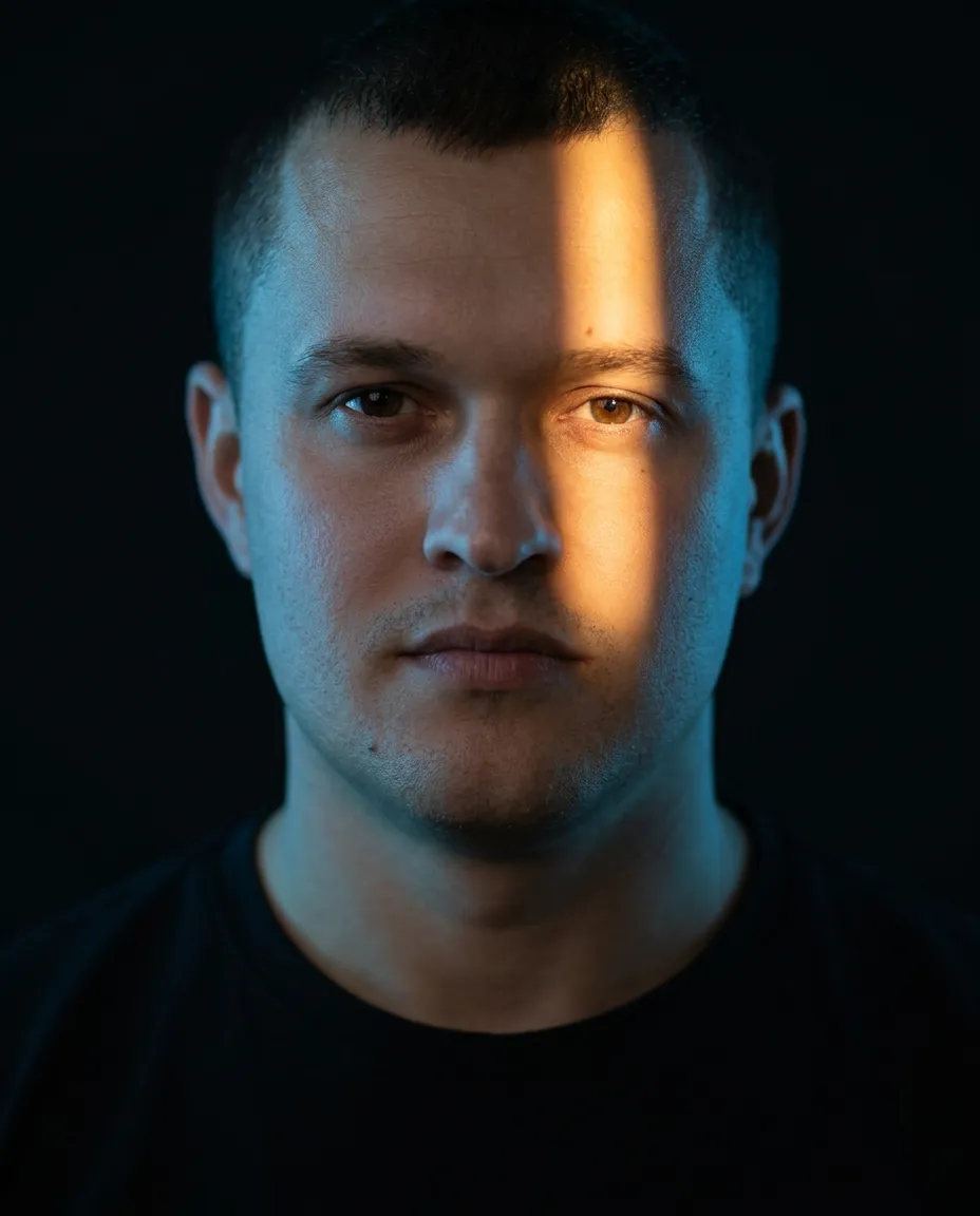 AI-фотосессия «Chiaroscuro Portrait with Dual Color Temperature»