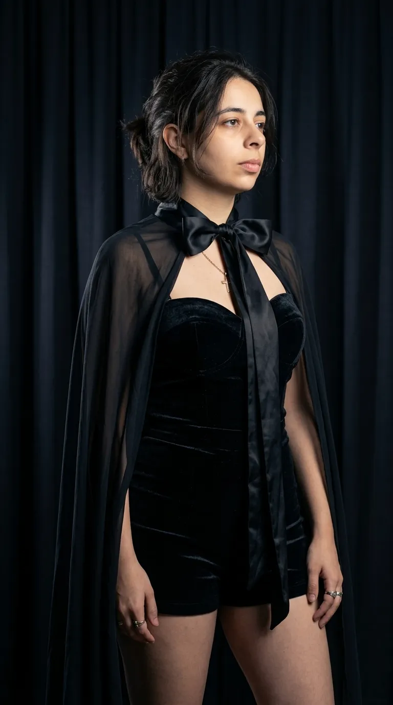 AI-фотосессия «Dramatic Studio Portrait with Black Velvet and Chiffon»