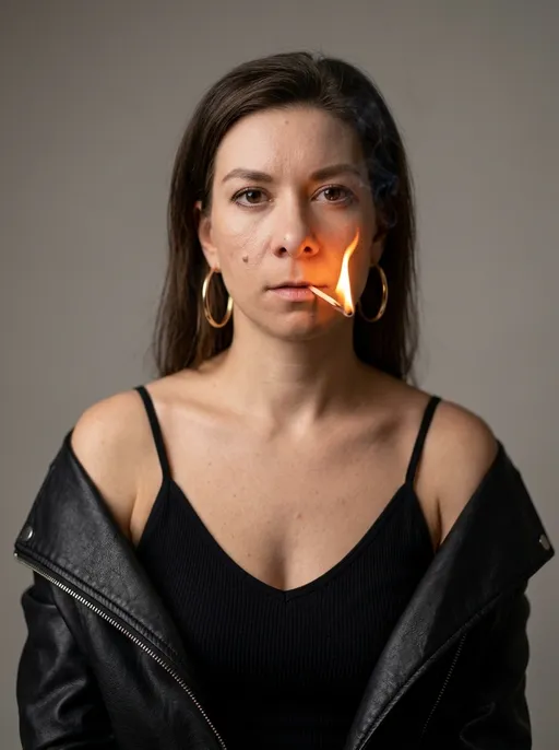 AI-фотосессия «Lit Match Portrait»