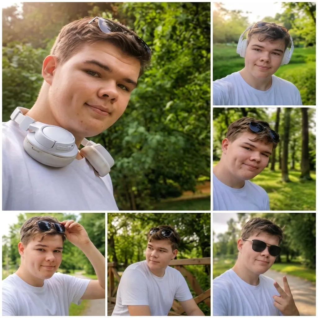 AI-фотосессия «Casual Outdoor Portrait Collage»