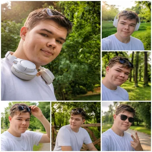 AI-фотосессия «Casual Outdoor Portrait Collage»