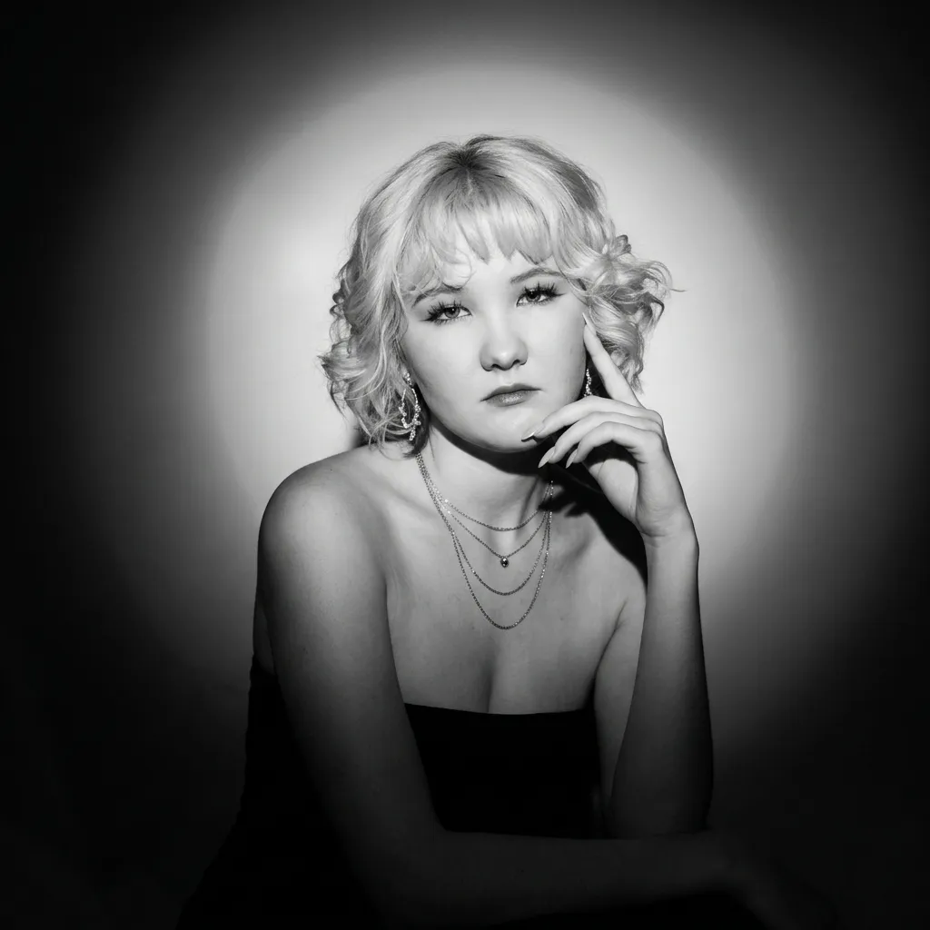 AI-фотосессия «Haloed Noir Portrait»