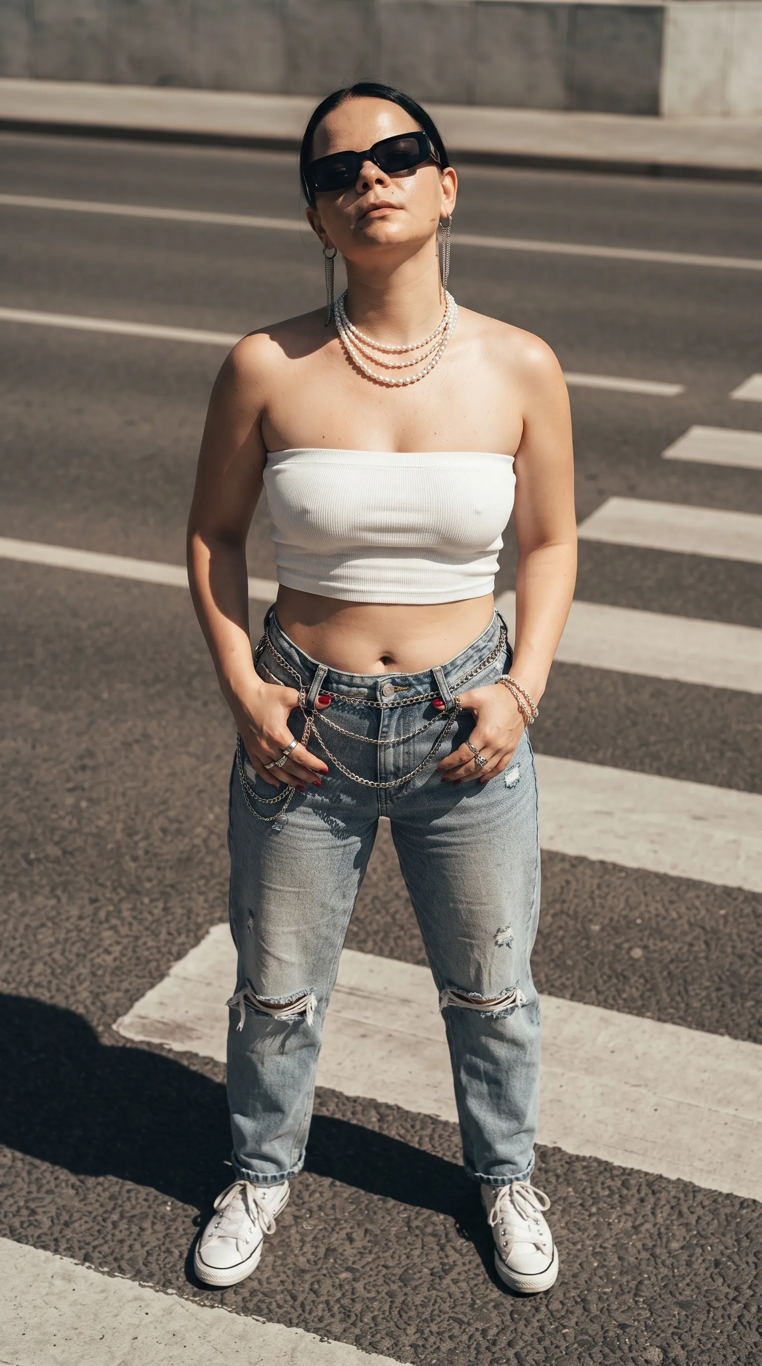 AI-фотосессия «Urban Street Style Portrait on Crosswalk»