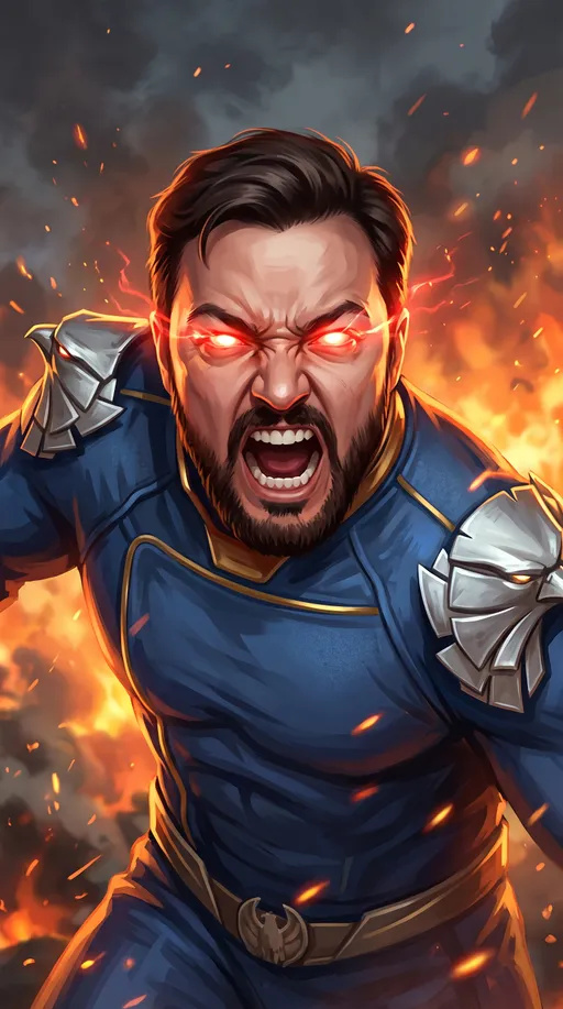 AI-арт «Fiery Superpowered Confrontation»
