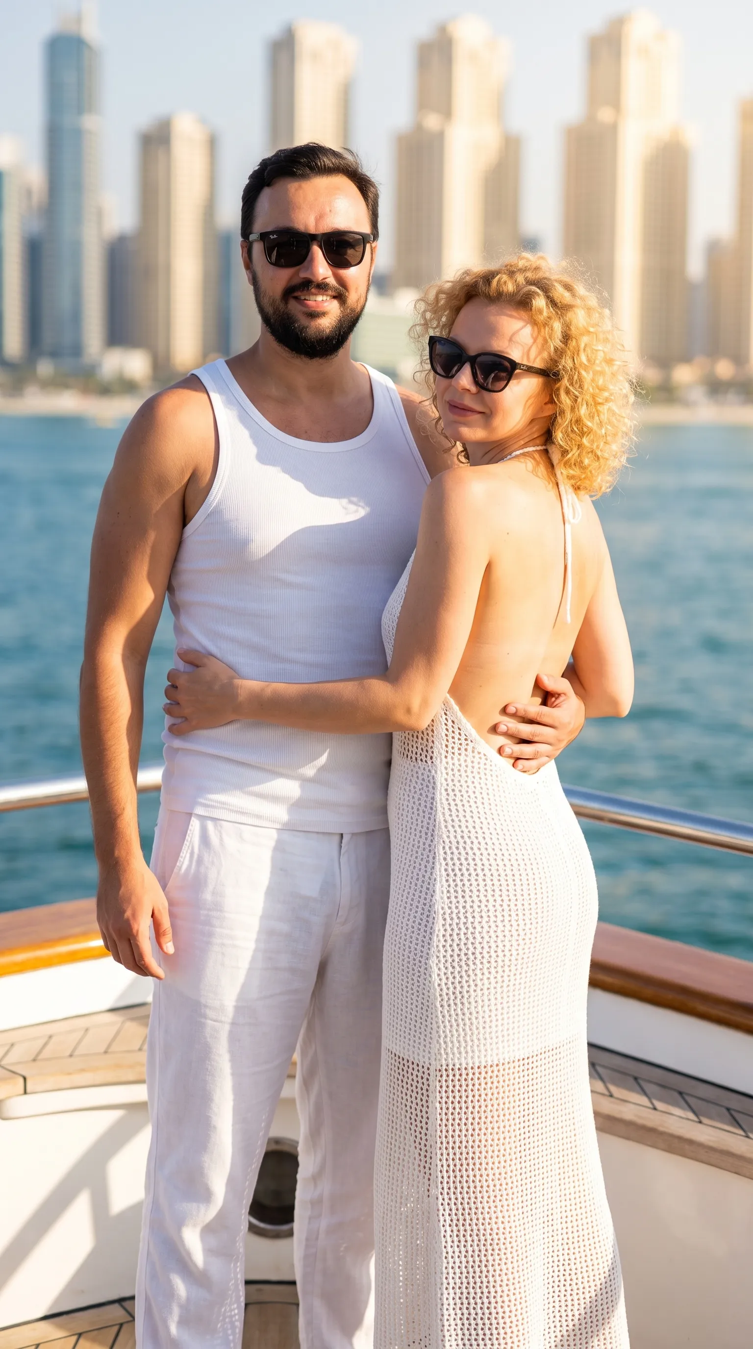 парная AI-фотосессия «Luxury Yacht Portrait in Dubai Marina»