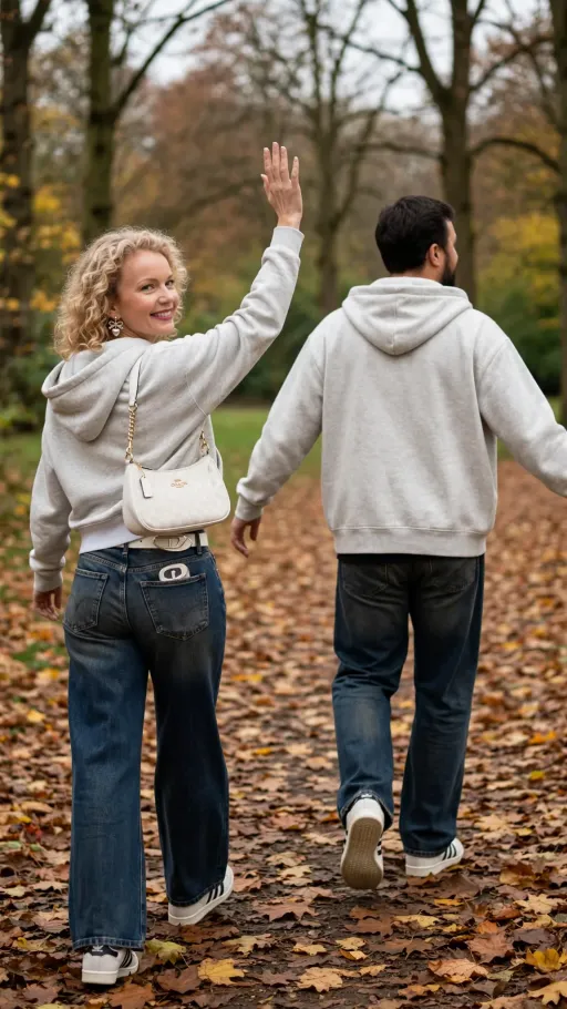 парная AI-фотосессия «Autumn Park Stroll»