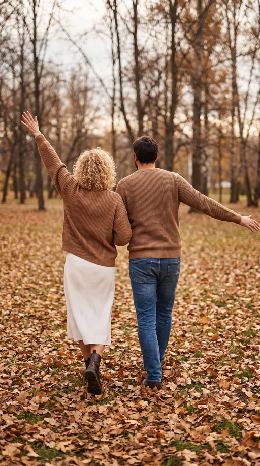 парная AI-фотосессия «Autumn Stroll in the Park»