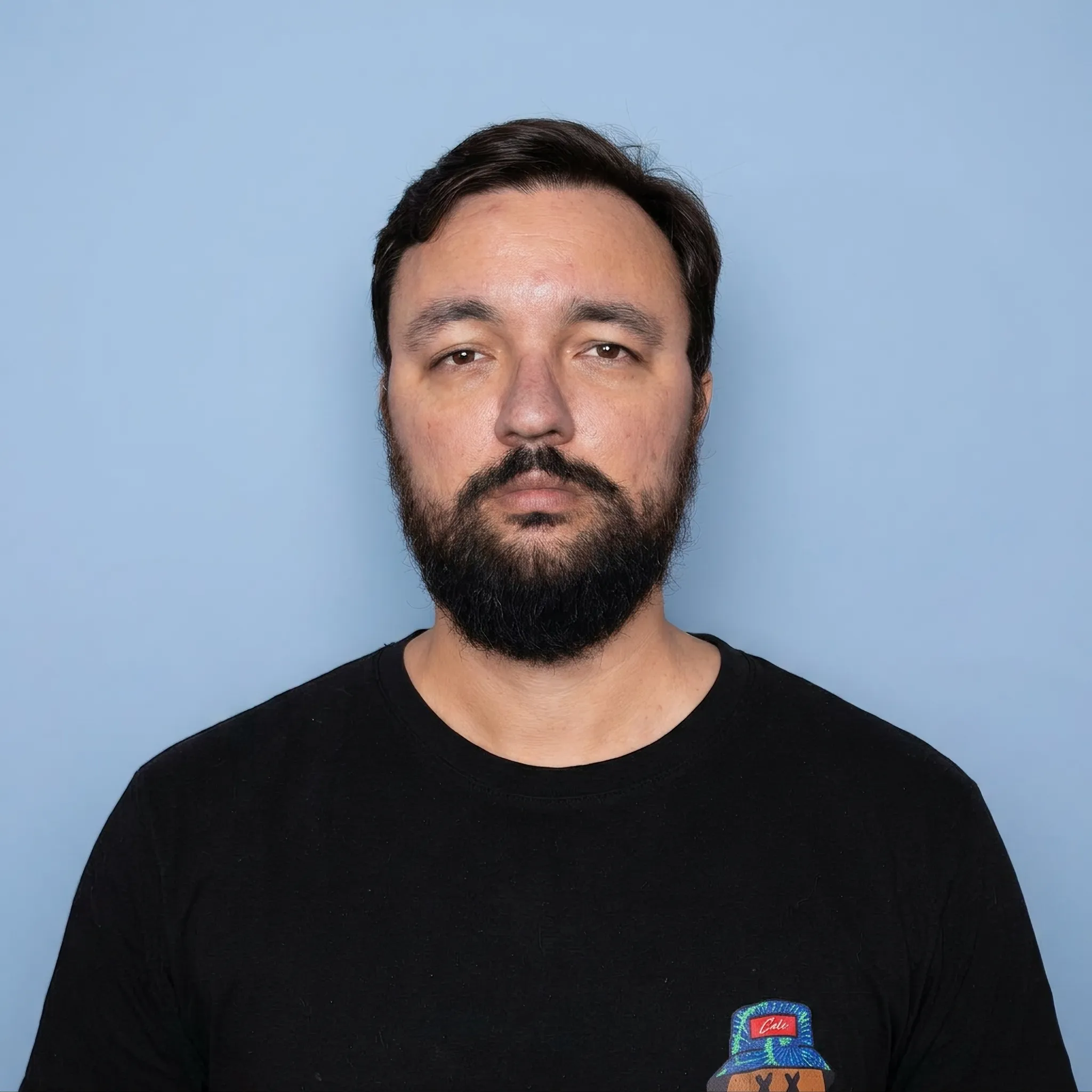 AI-фотосессия «Frontal Studio Portrait on Blue»