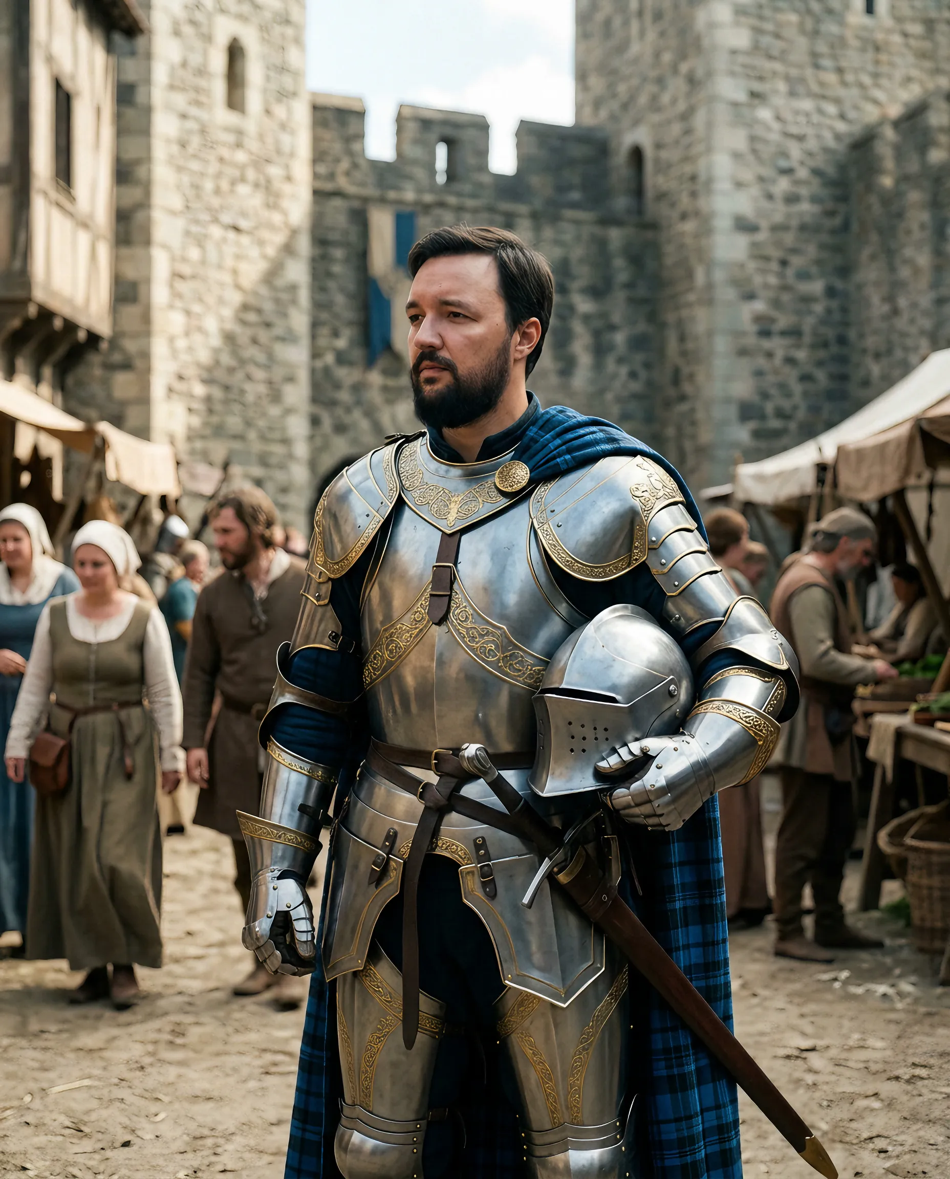 AI-фотосессия «Knight in the Courtyard»