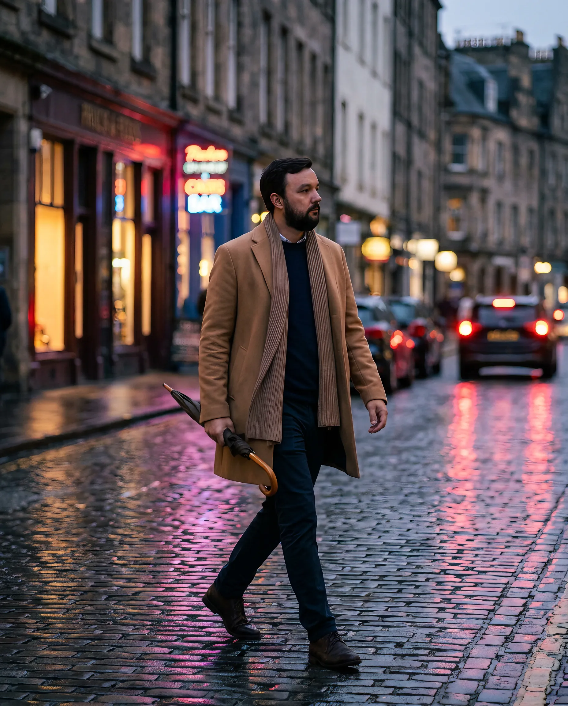 AI-фотосессия «Urban Rain Stroll»