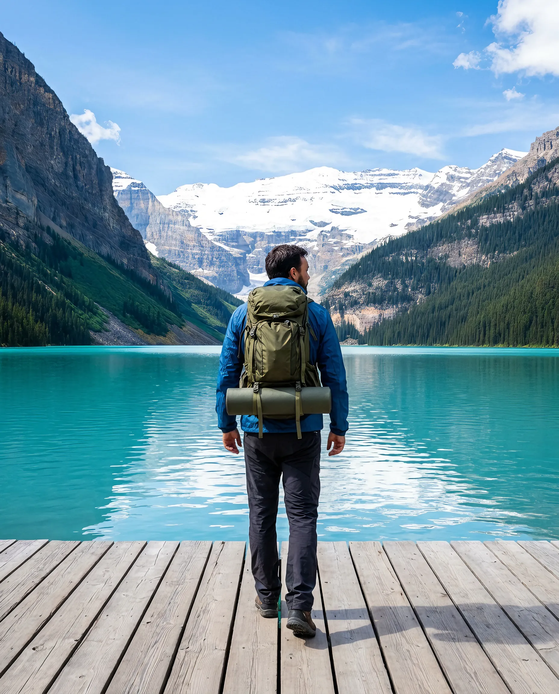 AI-фотосессия «Alpine Solitude on the Dock»