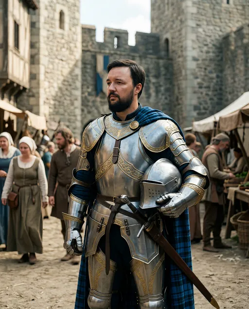 AI-фотосессия «Knight in the Courtyard»