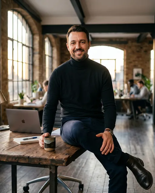 AI-фотосессия «Corporate Executive in Industrial Loft Office»