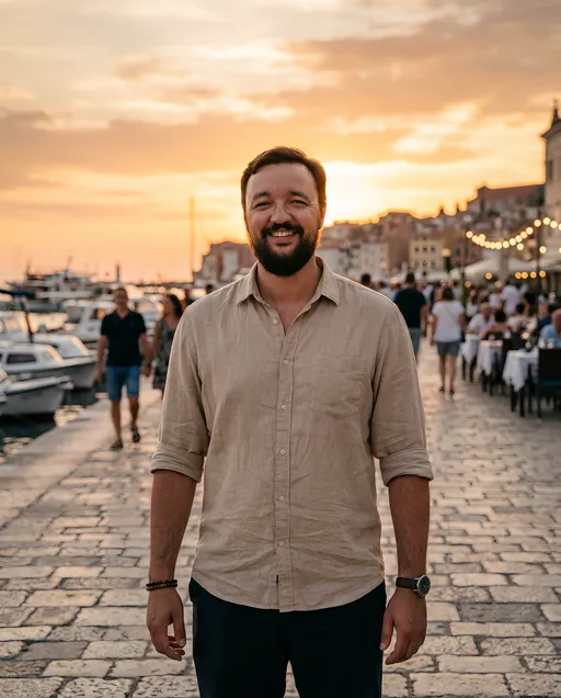 AI-фотосессия «Sunset Promenade Portrait»