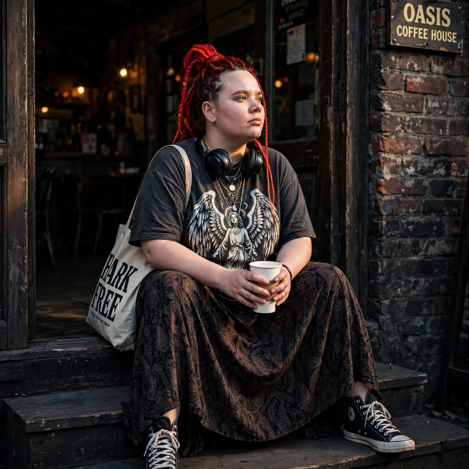 AI-фотосессия «URBAN GRUNGE CAFE PORTRAIT»