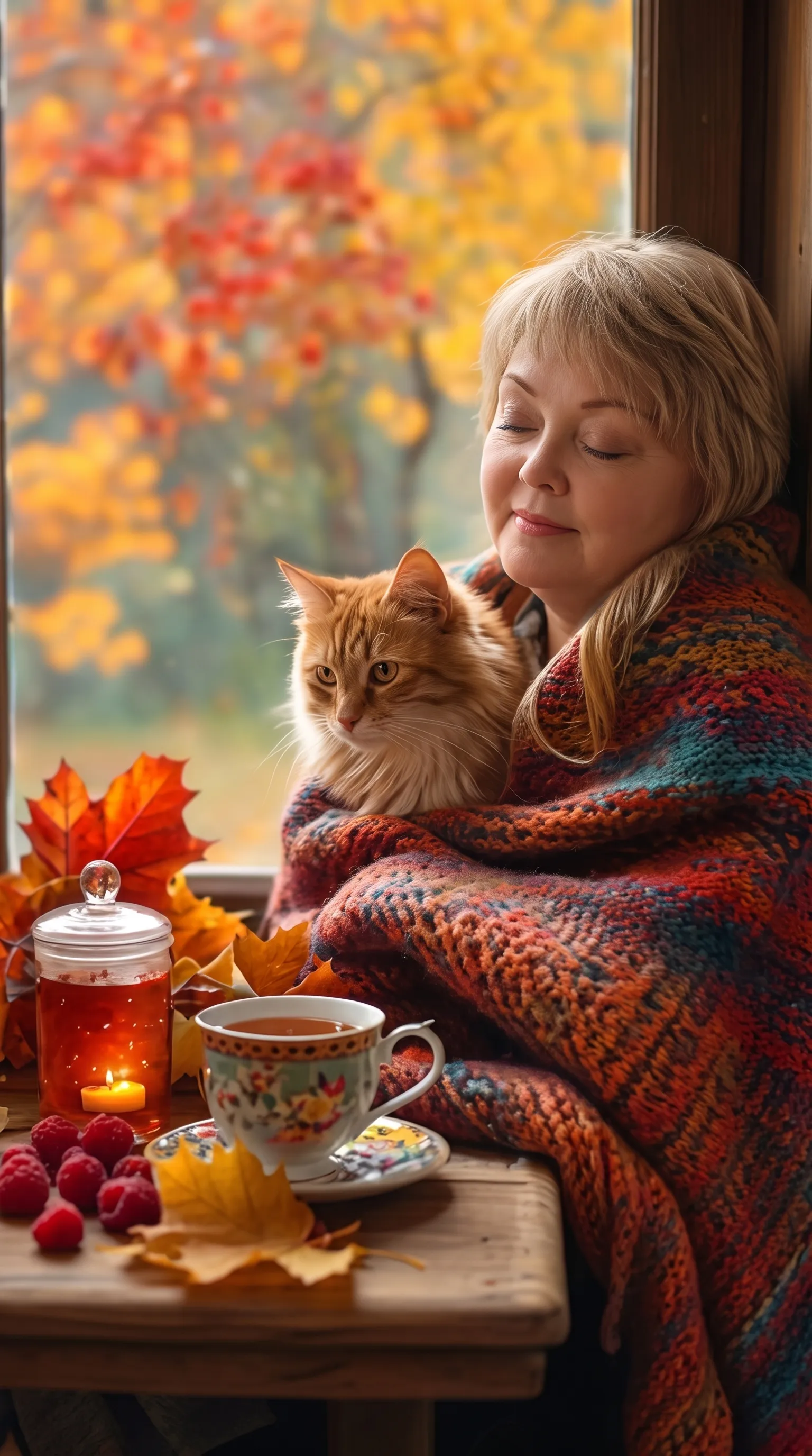 AI-фотосессия «AUTUMNAL WINDOW TABLEAU»