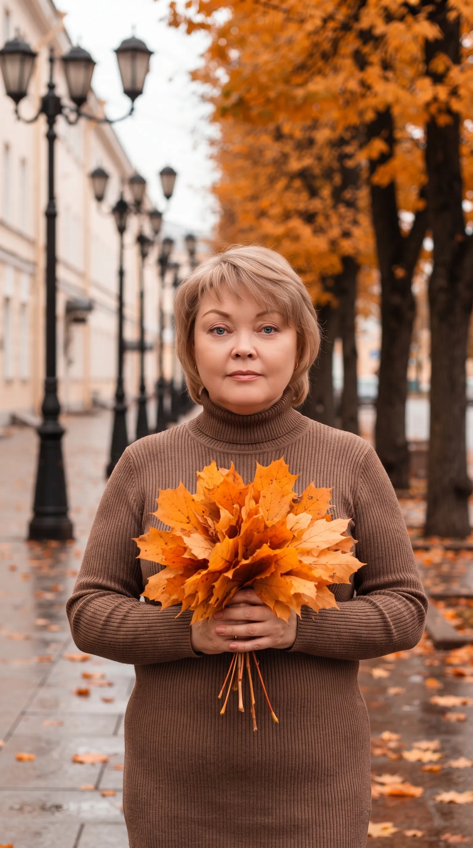 AI-фотосессия «Autumn Portrait with Leaves»