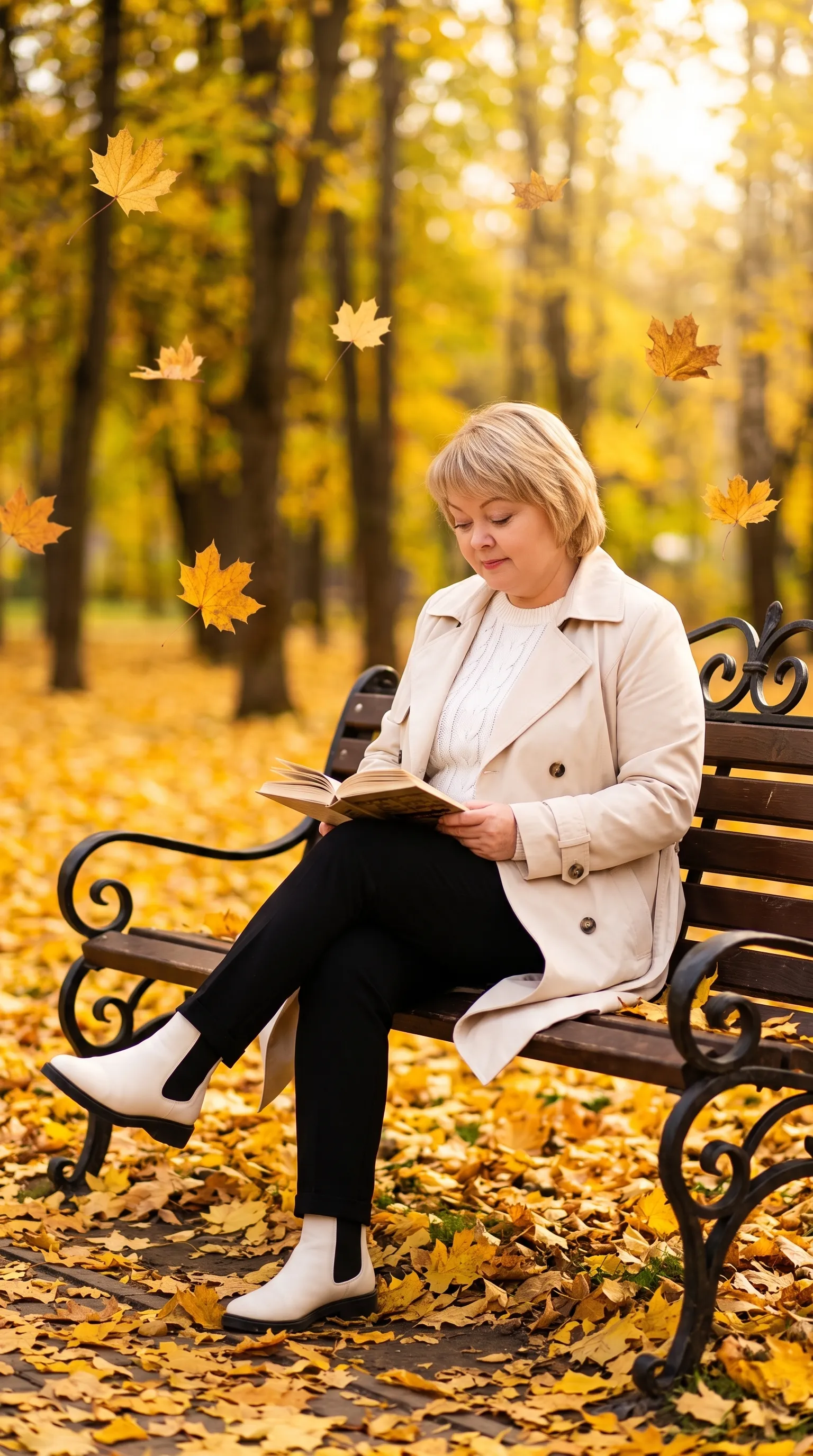 AI-фотосессия «AUTUMN PARK READING PORTRAIT»